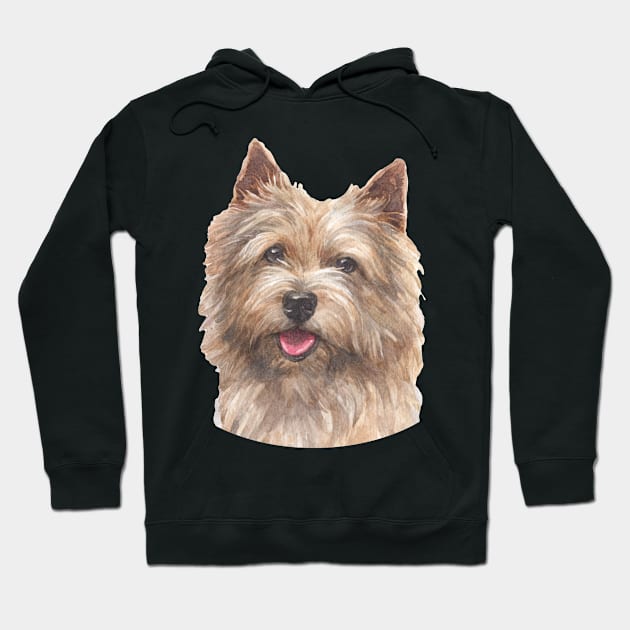 Norwich Terrier Watercolor Art Hoodie by doglovershirts